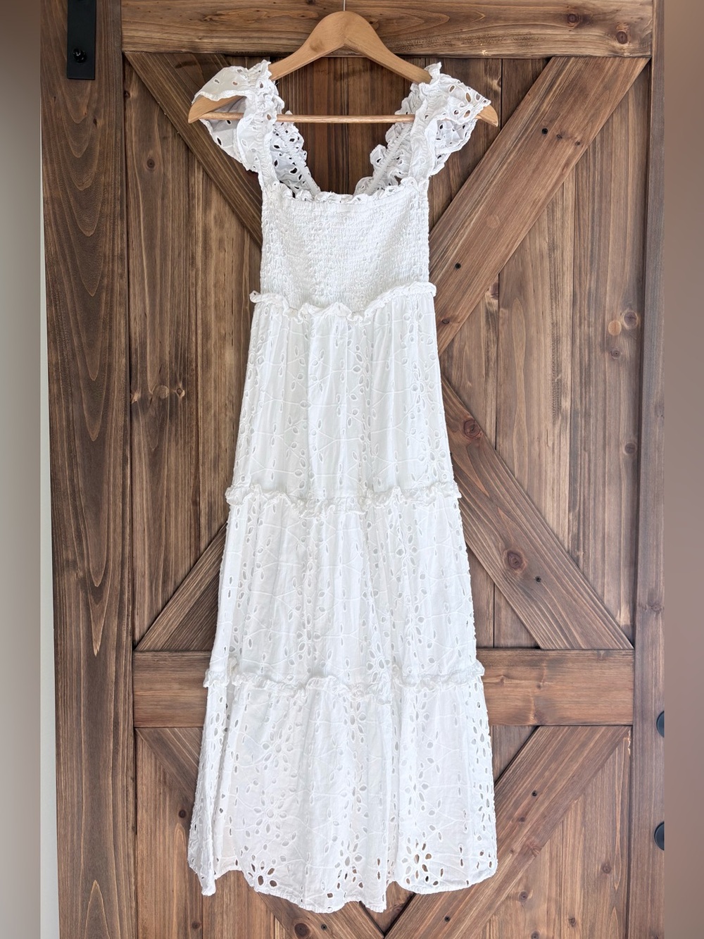Cleobella 100% Organic Cotton Frida Midi Coastal Cottage Eyelet Dress.Size Small - Picture 1 of 10